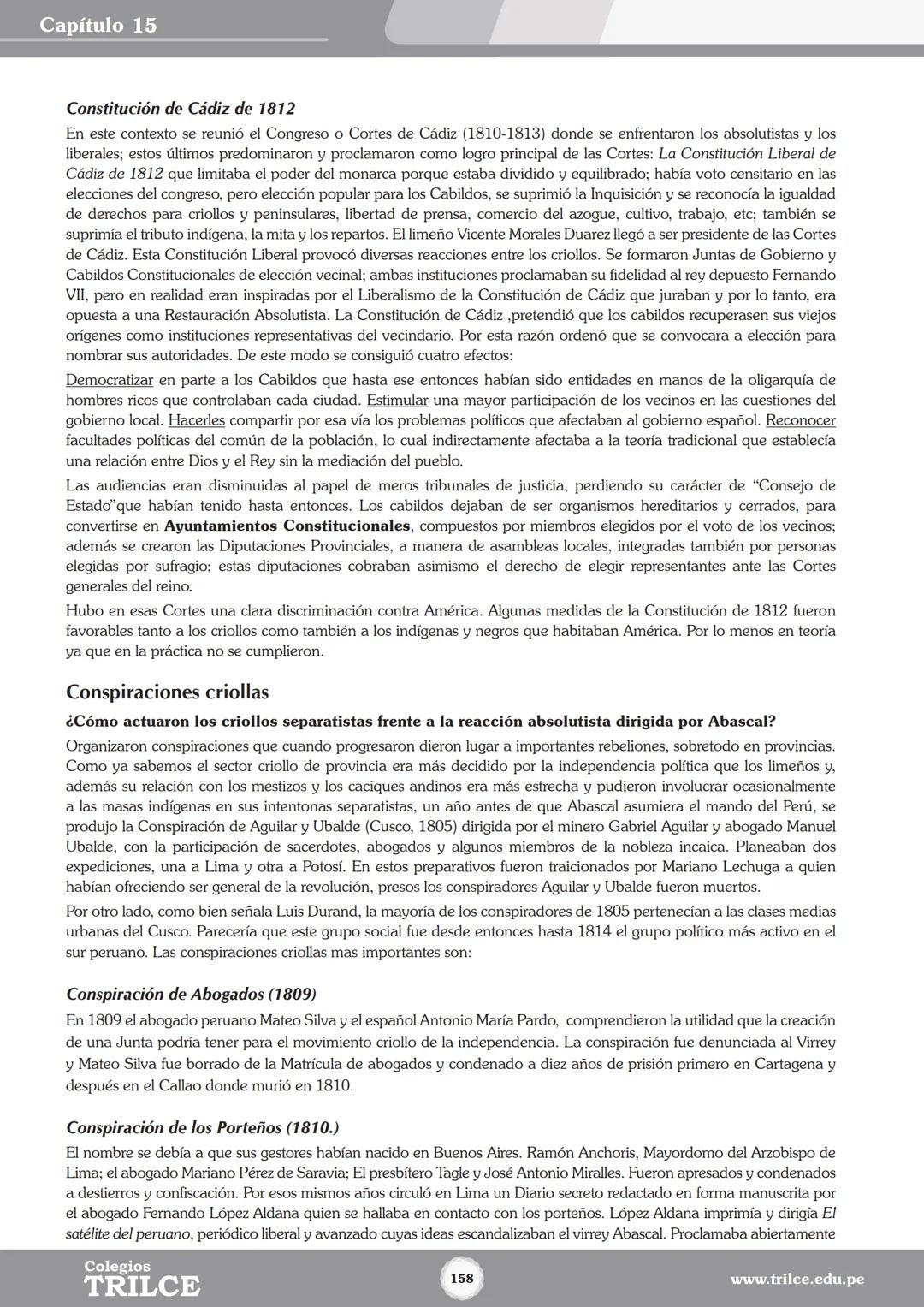 Colegios
# TRILCE
5.º San Marcos
Historia del Perú # Índice
I Bimestre
Capítulo 1
Primeros Pobladores Americanos
5
Capítulo 2
Poblamient