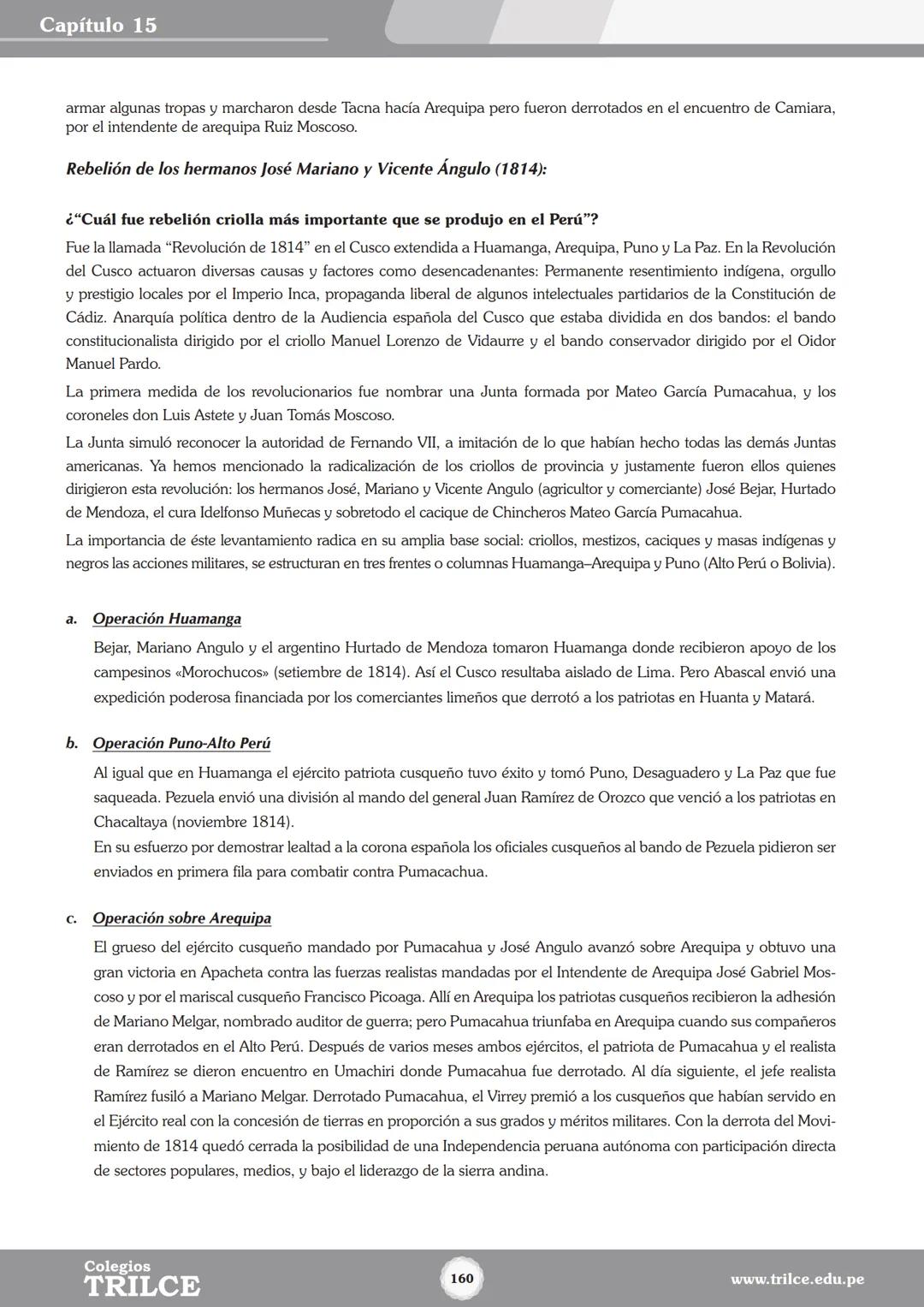 Colegios
# TRILCE
5.º San Marcos
Historia del Perú # Índice
I Bimestre
Capítulo 1
Primeros Pobladores Americanos
5
Capítulo 2
Poblamient