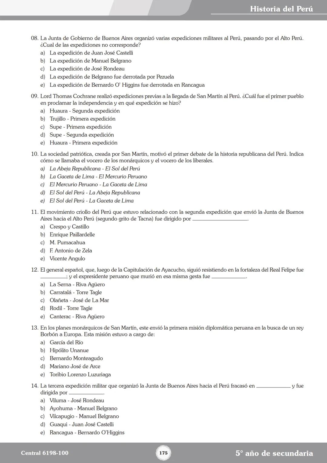 Colegios
# TRILCE
5.º San Marcos
Historia del Perú # Índice
I Bimestre
Capítulo 1
Primeros Pobladores Americanos
5
Capítulo 2
Poblamient
