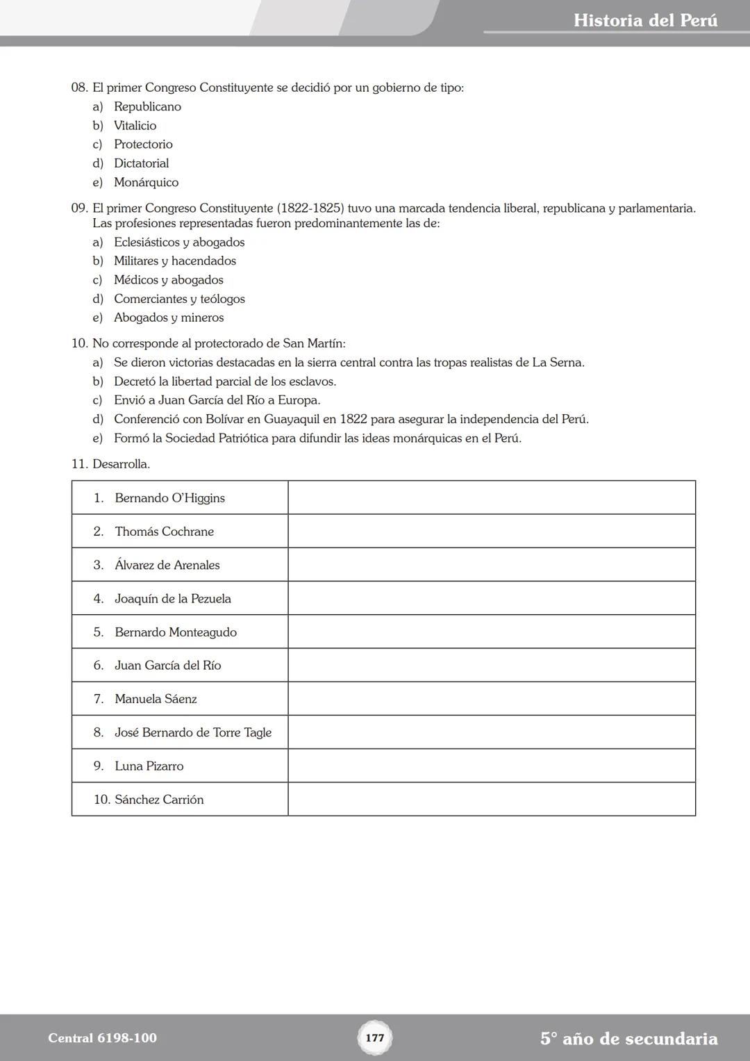 Colegios
# TRILCE
5.º San Marcos
Historia del Perú # Índice
I Bimestre
Capítulo 1
Primeros Pobladores Americanos
5
Capítulo 2
Poblamient