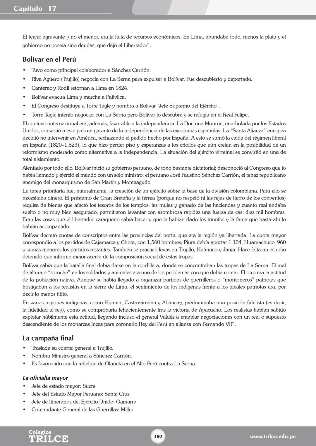 Colegios
# TRILCE
5.º San Marcos
Historia del Perú # Índice
I Bimestre
Capítulo 1
Primeros Pobladores Americanos
5
Capítulo 2
Poblamient