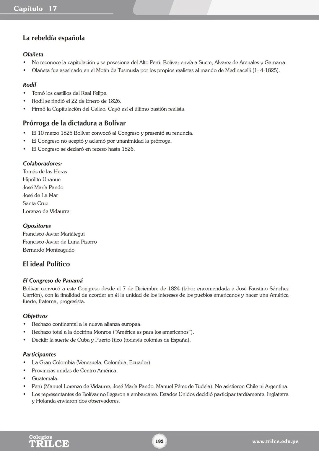 Colegios
# TRILCE
5.º San Marcos
Historia del Perú # Índice
I Bimestre
Capítulo 1
Primeros Pobladores Americanos
5
Capítulo 2
Poblamient