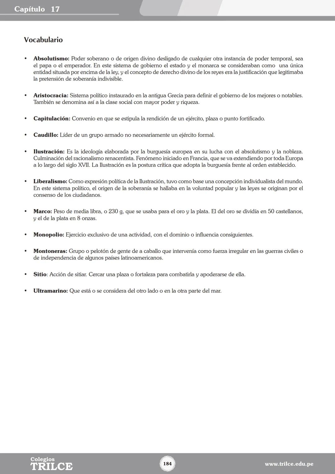 Colegios
# TRILCE
5.º San Marcos
Historia del Perú # Índice
I Bimestre
Capítulo 1
Primeros Pobladores Americanos
5
Capítulo 2
Poblamient