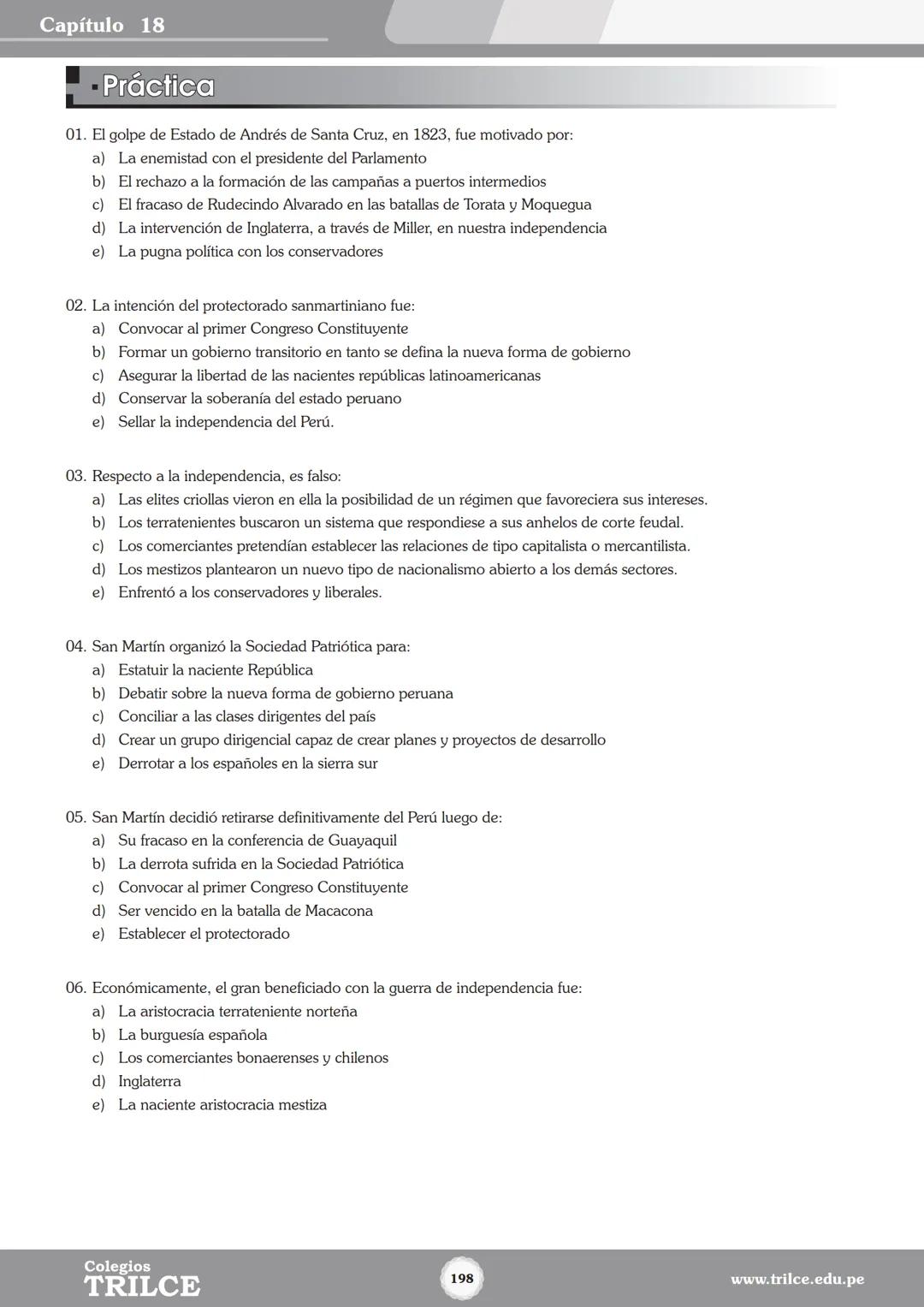 Colegios
# TRILCE
5.º San Marcos
Historia del Perú # Índice
I Bimestre
Capítulo 1
Primeros Pobladores Americanos
5
Capítulo 2
Poblamient