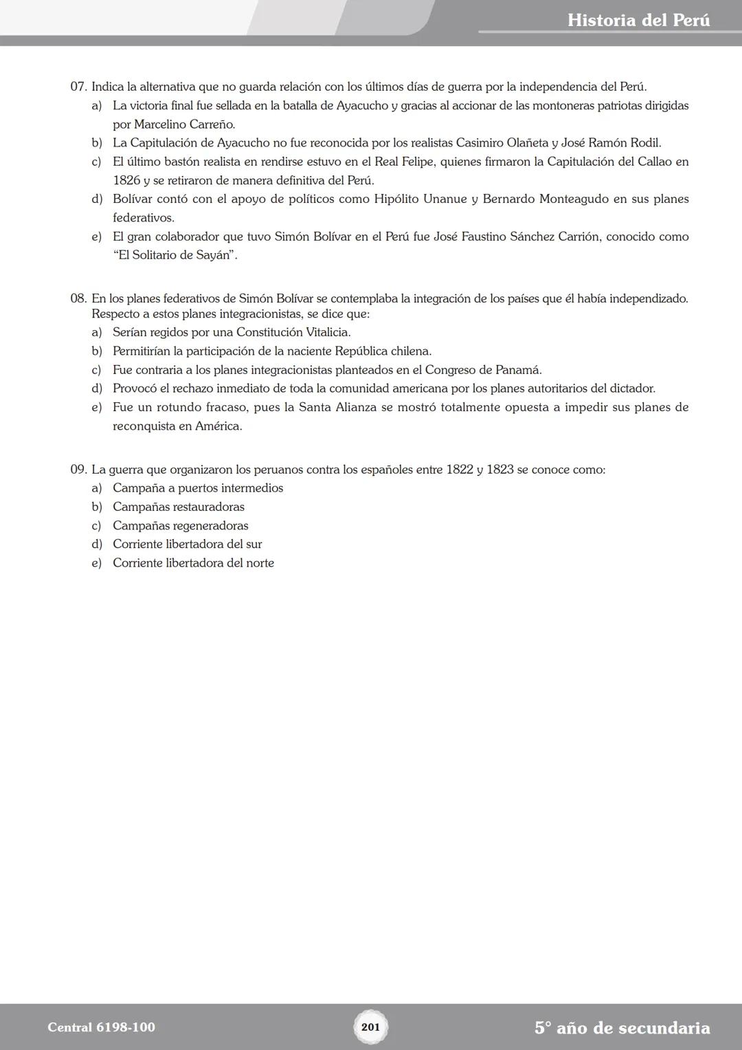Colegios
# TRILCE
5.º San Marcos
Historia del Perú # Índice
I Bimestre
Capítulo 1
Primeros Pobladores Americanos
5
Capítulo 2
Poblamient