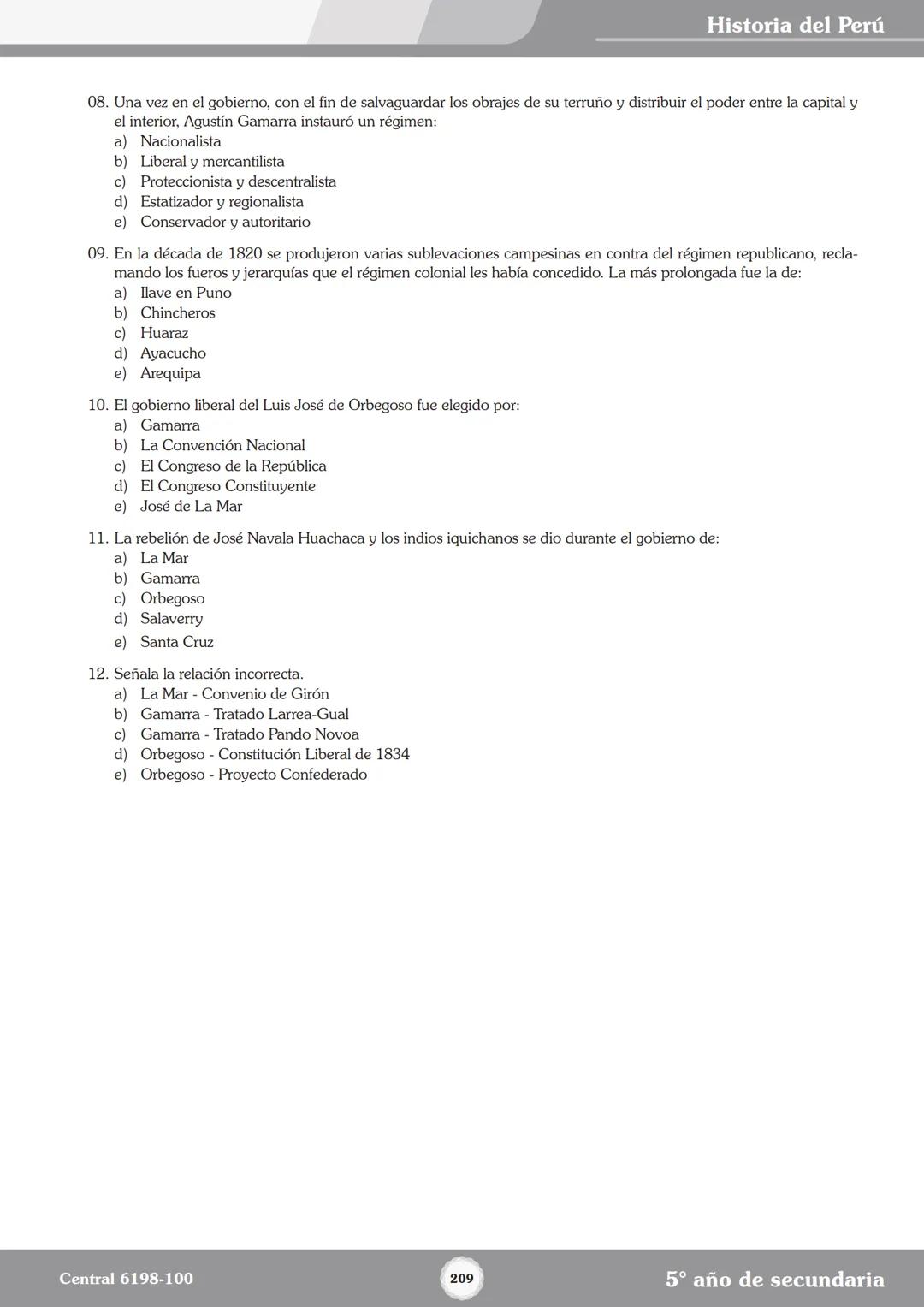 Colegios
# TRILCE
5.º San Marcos
Historia del Perú # Índice
I Bimestre
Capítulo 1
Primeros Pobladores Americanos
5
Capítulo 2
Poblamient