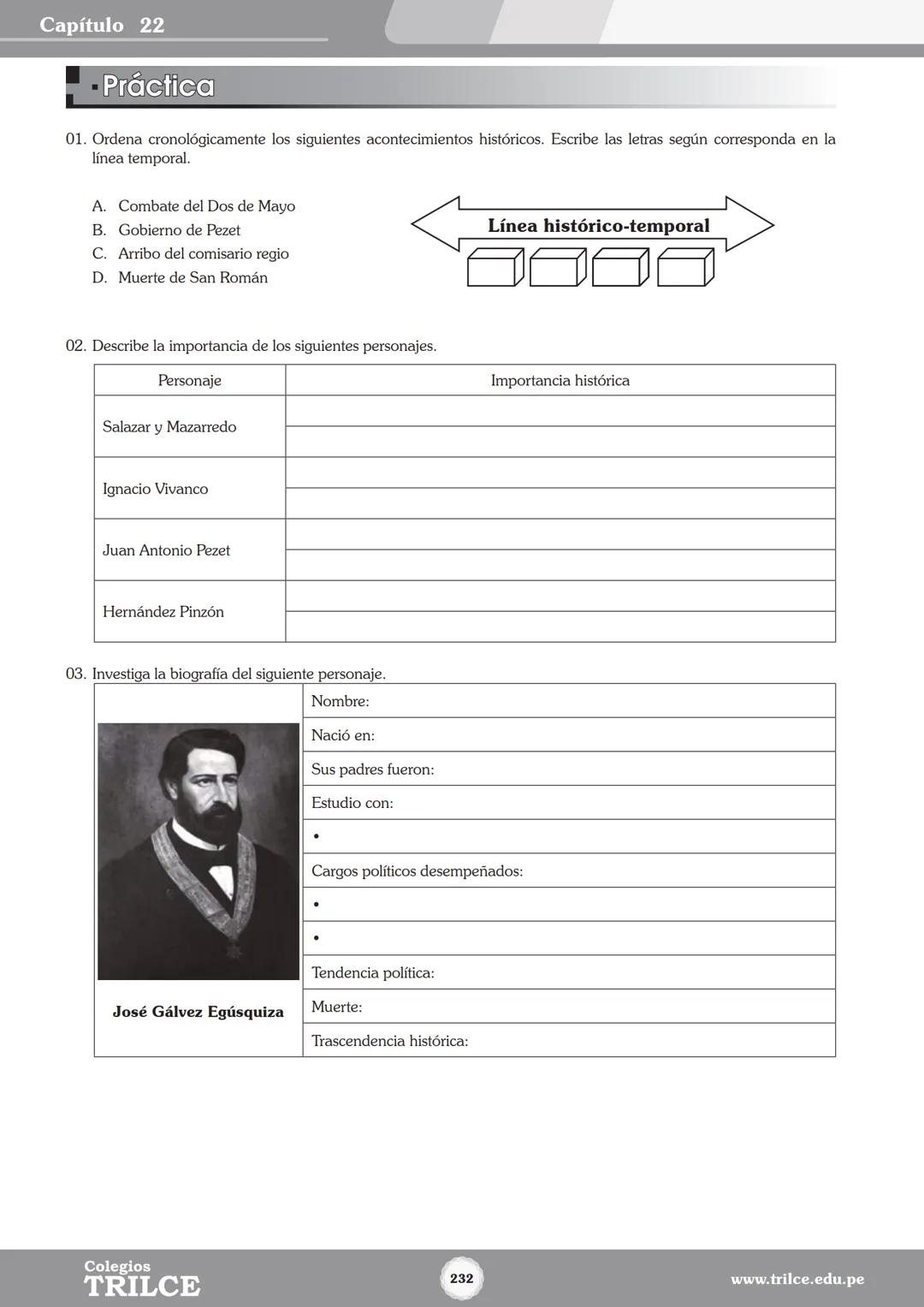 Colegios
# TRILCE
5.º San Marcos
Historia del Perú # Índice
I Bimestre
Capítulo 1
Primeros Pobladores Americanos
5
Capítulo 2
Poblamient