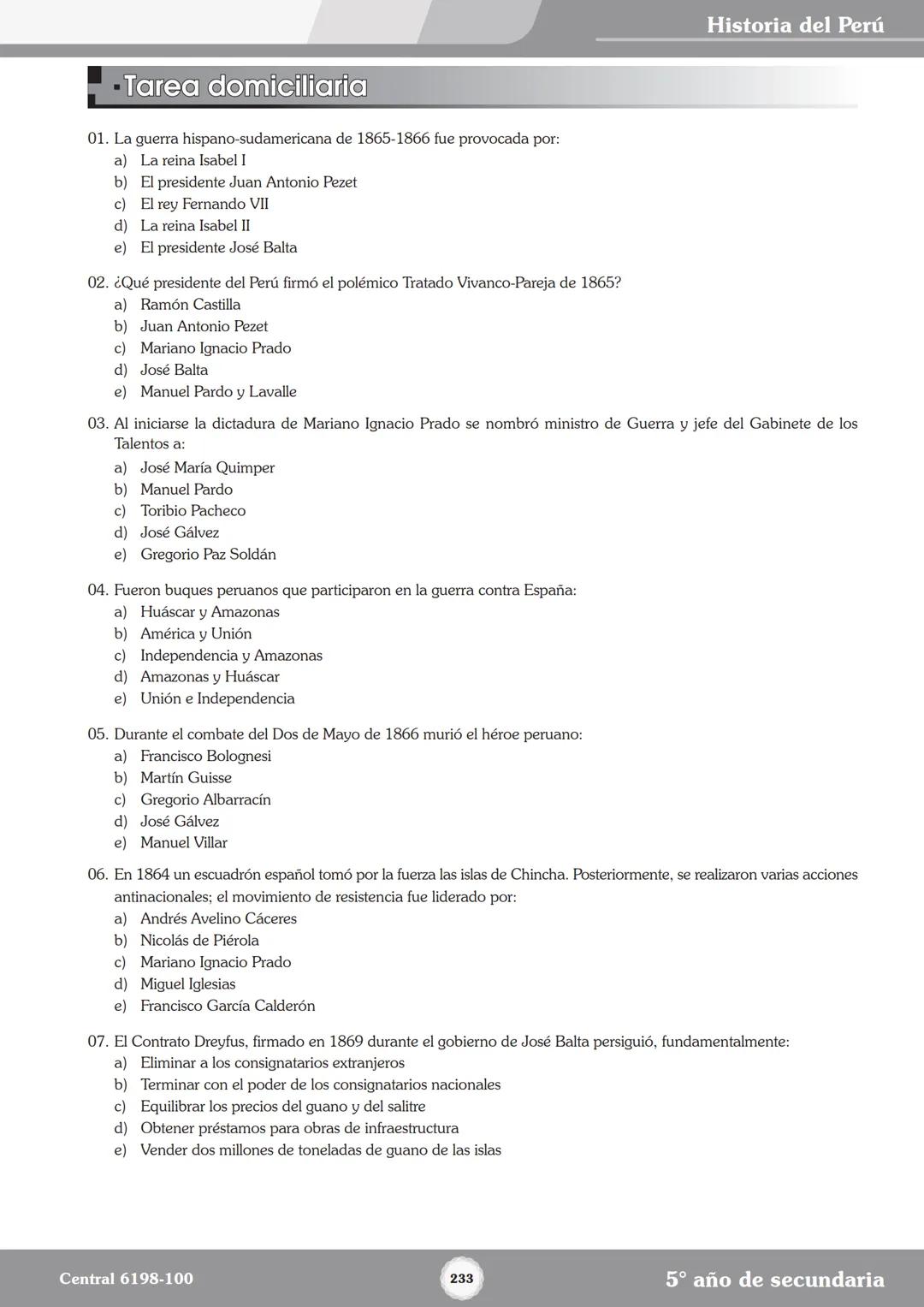 Colegios
# TRILCE
5.º San Marcos
Historia del Perú # Índice
I Bimestre
Capítulo 1
Primeros Pobladores Americanos
5
Capítulo 2
Poblamient