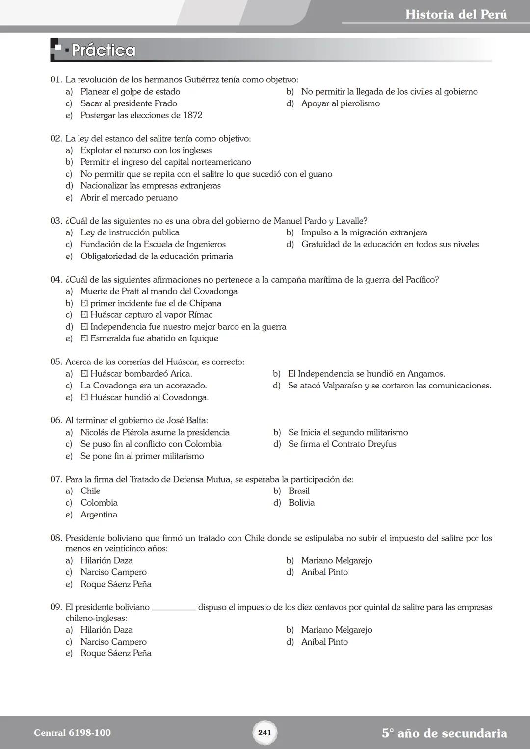 Colegios
# TRILCE
5.º San Marcos
Historia del Perú # Índice
I Bimestre
Capítulo 1
Primeros Pobladores Americanos
5
Capítulo 2
Poblamient