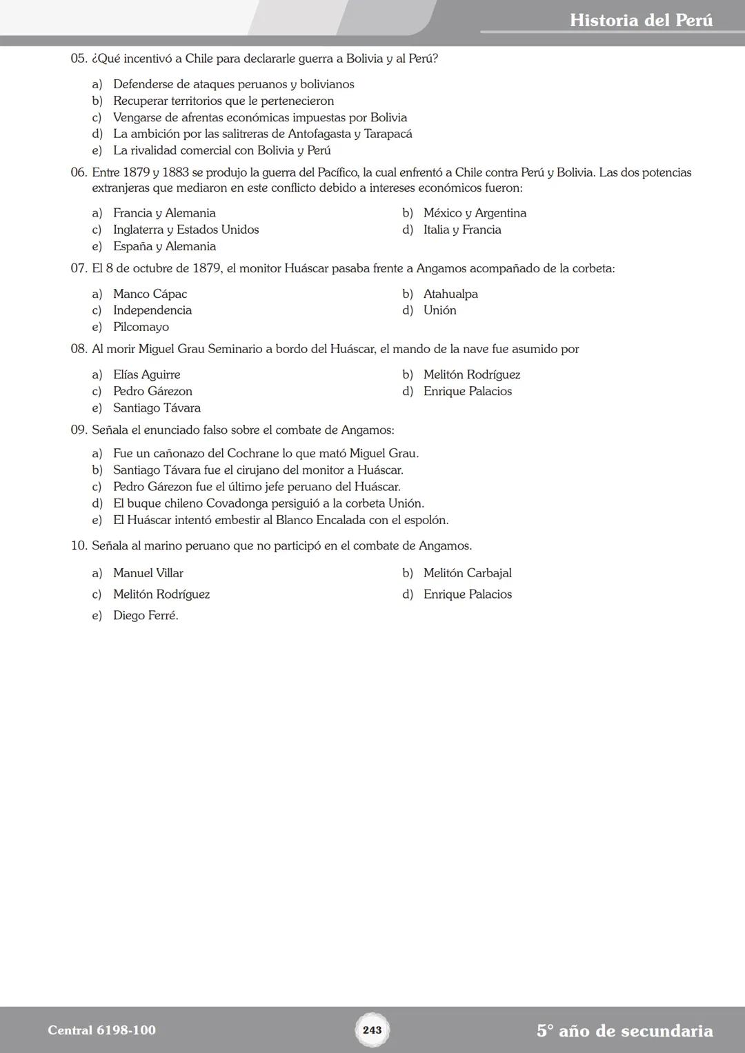 Colegios
# TRILCE
5.º San Marcos
Historia del Perú # Índice
I Bimestre
Capítulo 1
Primeros Pobladores Americanos
5
Capítulo 2
Poblamient