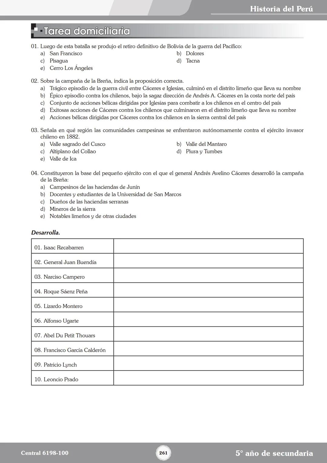 Colegios
# TRILCE
5.º San Marcos
Historia del Perú # Índice
I Bimestre
Capítulo 1
Primeros Pobladores Americanos
5
Capítulo 2
Poblamient