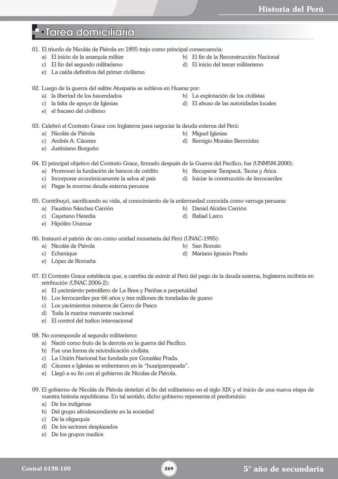 Colegios
# TRILCE
5.º San Marcos
Historia del Perú # Índice
I Bimestre
Capítulo 1
Primeros Pobladores Americanos
5
Capítulo 2
Poblamient