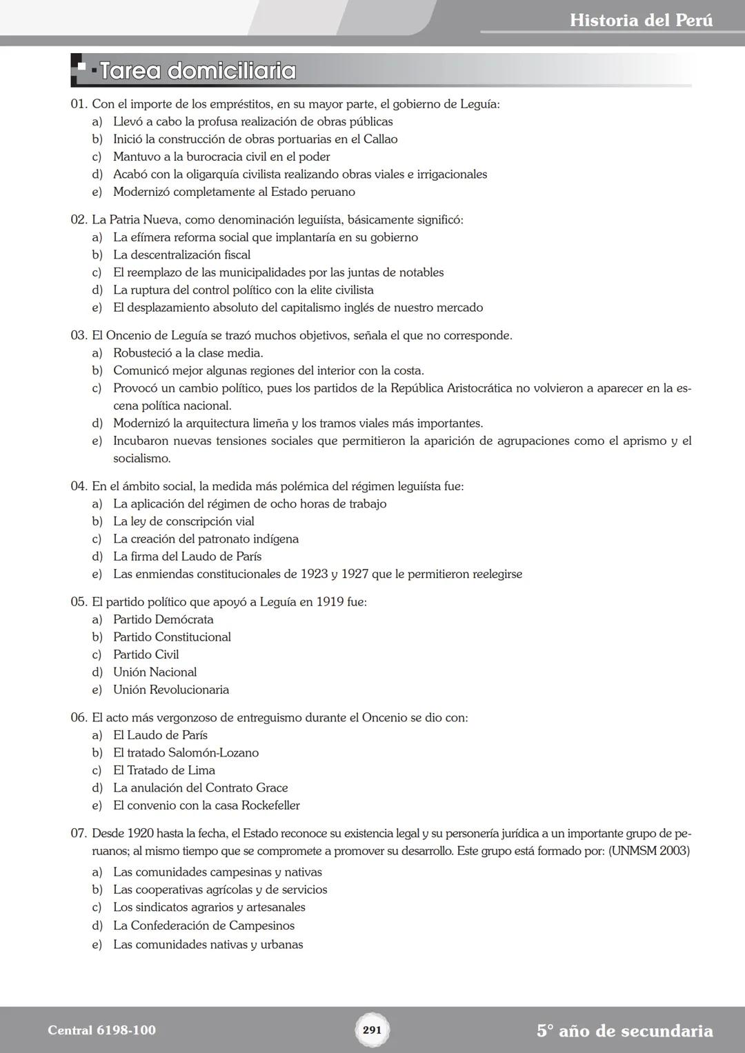 Colegios
# TRILCE
5.º San Marcos
Historia del Perú # Índice
I Bimestre
Capítulo 1
Primeros Pobladores Americanos
5
Capítulo 2
Poblamient