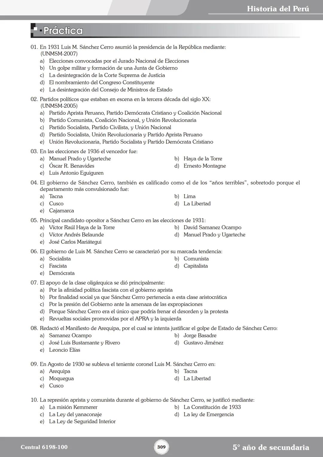 Colegios
# TRILCE
5.º San Marcos
Historia del Perú # Índice
I Bimestre
Capítulo 1
Primeros Pobladores Americanos
5
Capítulo 2
Poblamient
