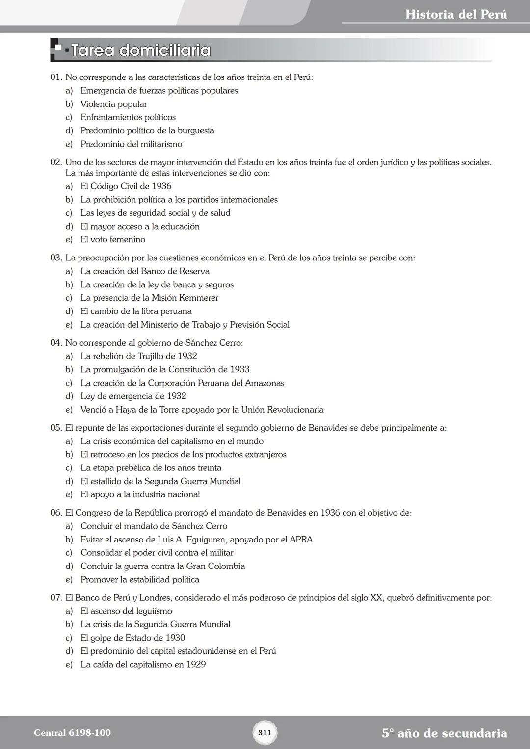 Colegios
# TRILCE
5.º San Marcos
Historia del Perú # Índice
I Bimestre
Capítulo 1
Primeros Pobladores Americanos
5
Capítulo 2
Poblamient