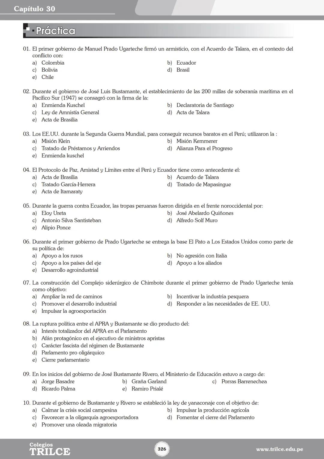 Colegios
# TRILCE
5.º San Marcos
Historia del Perú # Índice
I Bimestre
Capítulo 1
Primeros Pobladores Americanos
5
Capítulo 2
Poblamient