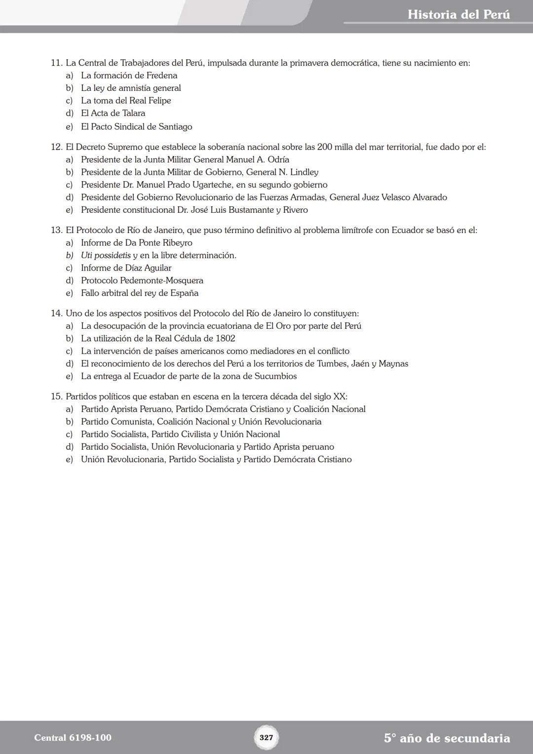 Colegios
# TRILCE
5.º San Marcos
Historia del Perú # Índice
I Bimestre
Capítulo 1
Primeros Pobladores Americanos
5
Capítulo 2
Poblamient