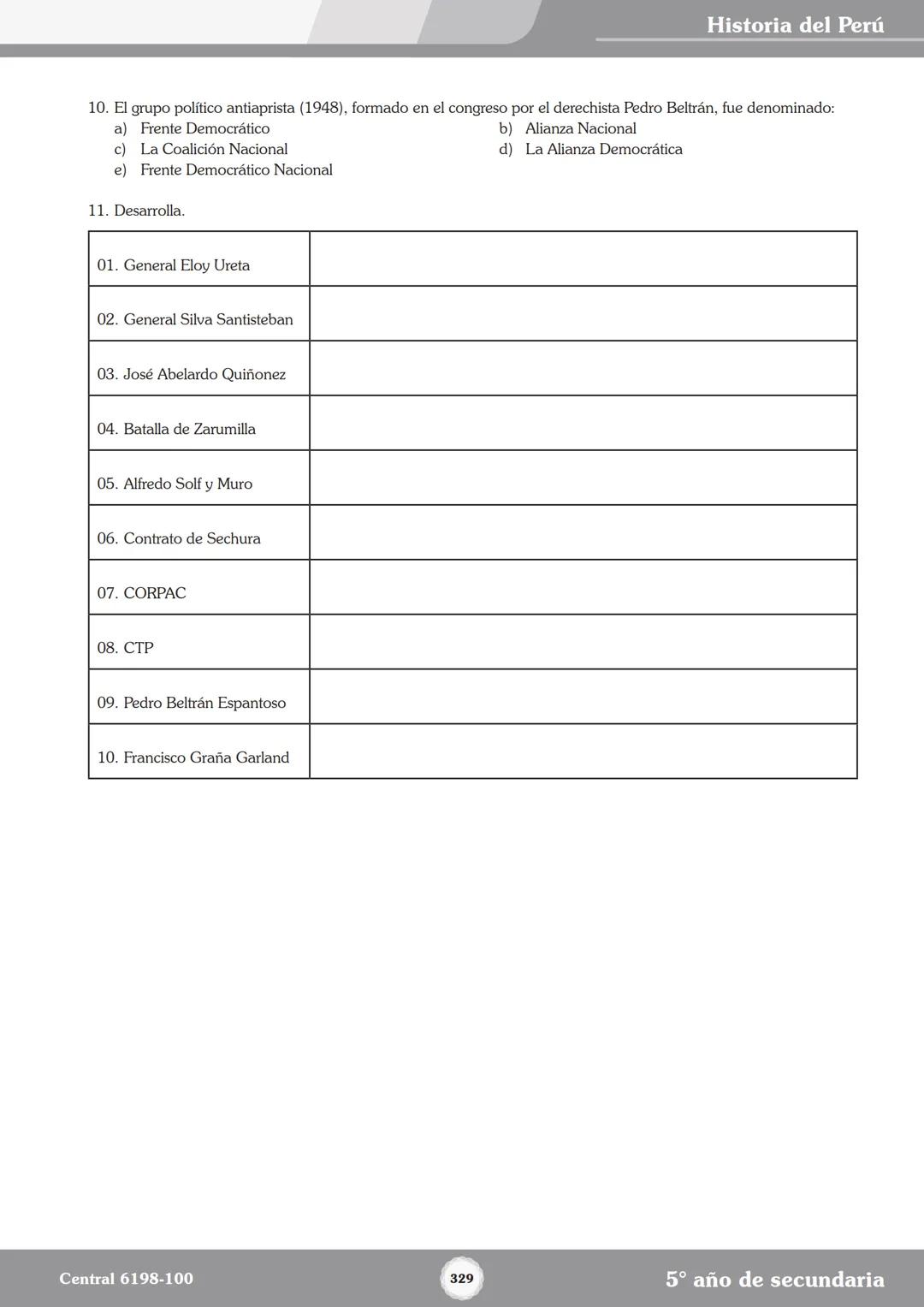 Colegios
# TRILCE
5.º San Marcos
Historia del Perú # Índice
I Bimestre
Capítulo 1
Primeros Pobladores Americanos
5
Capítulo 2
Poblamient