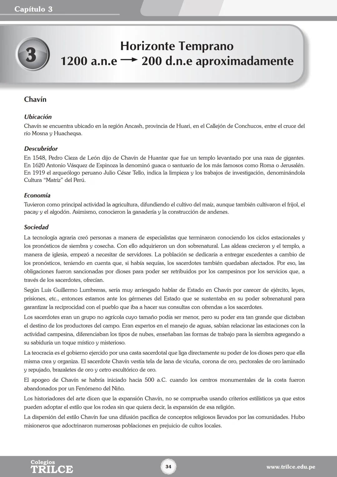 Colegios
# TRILCE
5.º San Marcos
Historia del Perú # Índice
I Bimestre
Capítulo 1
Primeros Pobladores Americanos
5
Capítulo 2
Poblamient