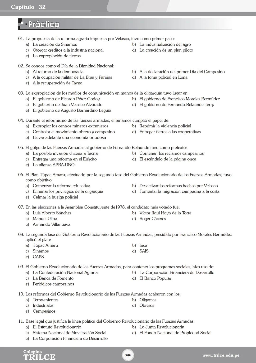 Colegios
# TRILCE
5.º San Marcos
Historia del Perú # Índice
I Bimestre
Capítulo 1
Primeros Pobladores Americanos
5
Capítulo 2
Poblamient