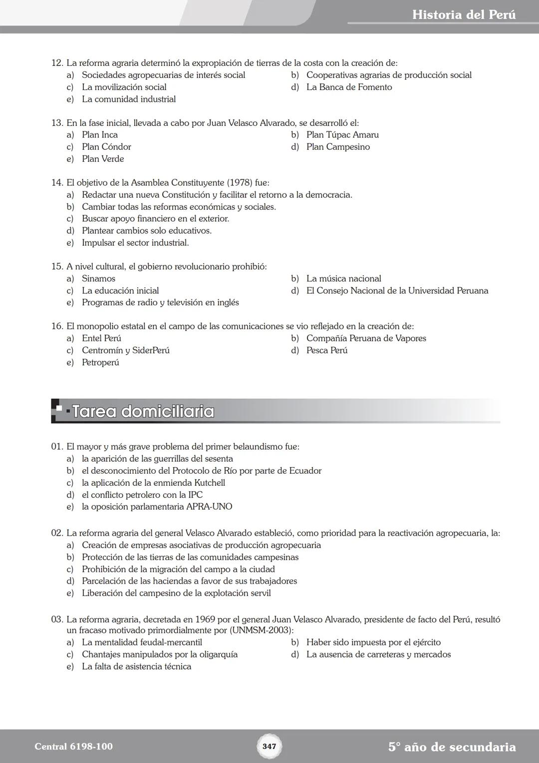 Colegios
# TRILCE
5.º San Marcos
Historia del Perú # Índice
I Bimestre
Capítulo 1
Primeros Pobladores Americanos
5
Capítulo 2
Poblamient