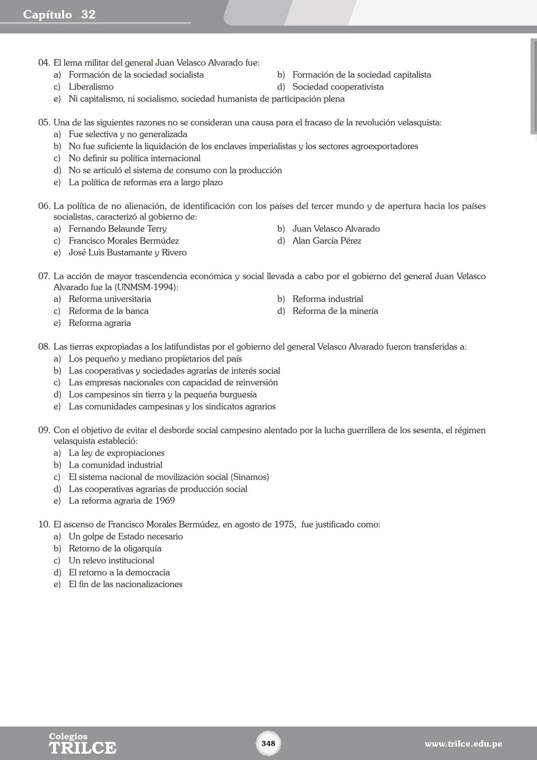 Colegios
# TRILCE
5.º San Marcos
Historia del Perú # Índice
I Bimestre
Capítulo 1
Primeros Pobladores Americanos
5
Capítulo 2
Poblamient