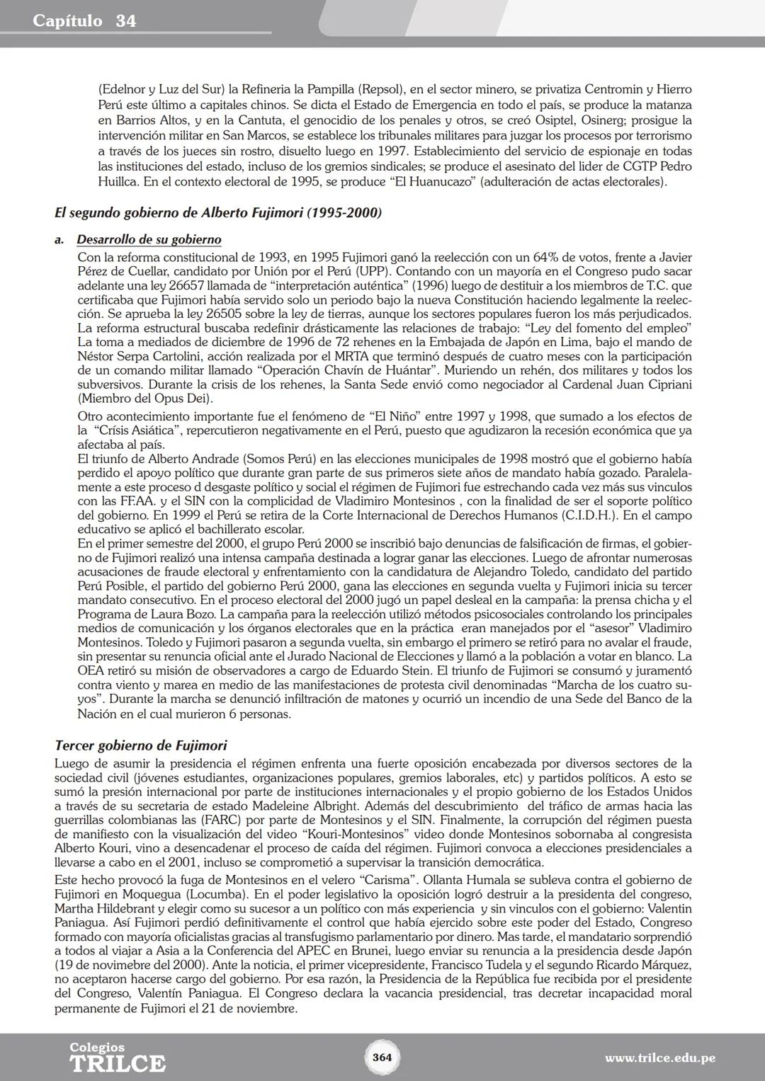 Colegios
# TRILCE
5.º San Marcos
Historia del Perú # Índice
I Bimestre
Capítulo 1
Primeros Pobladores Americanos
5
Capítulo 2
Poblamient