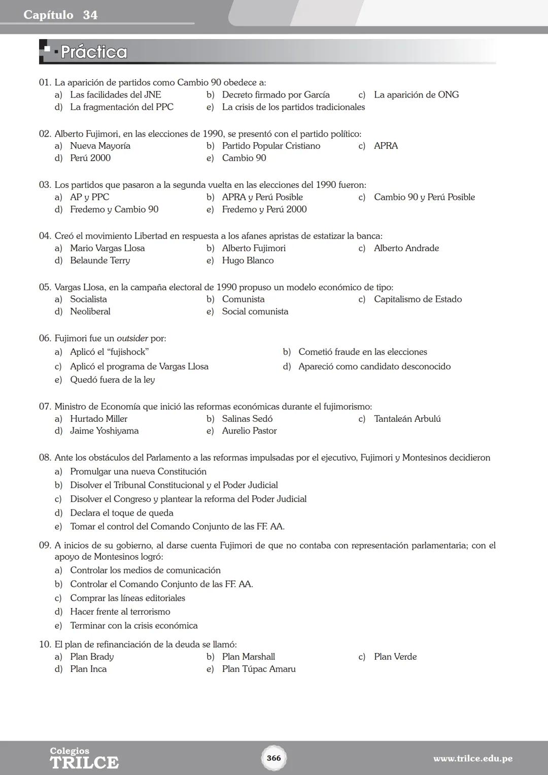 Colegios
# TRILCE
5.º San Marcos
Historia del Perú # Índice
I Bimestre
Capítulo 1
Primeros Pobladores Americanos
5
Capítulo 2
Poblamient