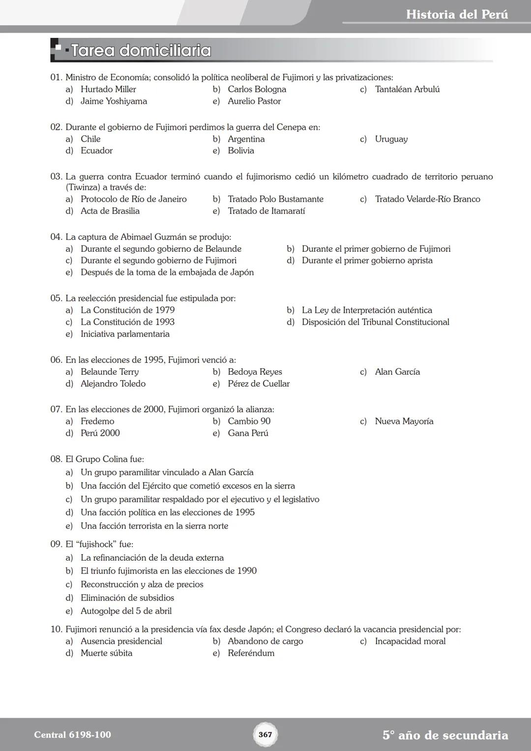 Colegios
# TRILCE
5.º San Marcos
Historia del Perú # Índice
I Bimestre
Capítulo 1
Primeros Pobladores Americanos
5
Capítulo 2
Poblamient