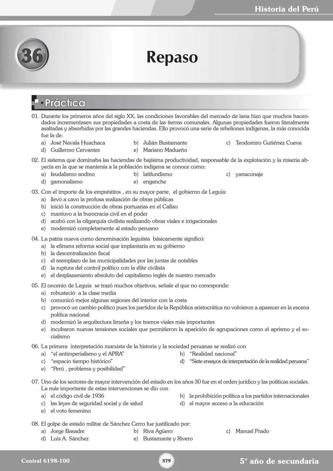 Colegios
# TRILCE
5.º San Marcos
Historia del Perú # Índice
I Bimestre
Capítulo 1
Primeros Pobladores Americanos
5
Capítulo 2
Poblamient