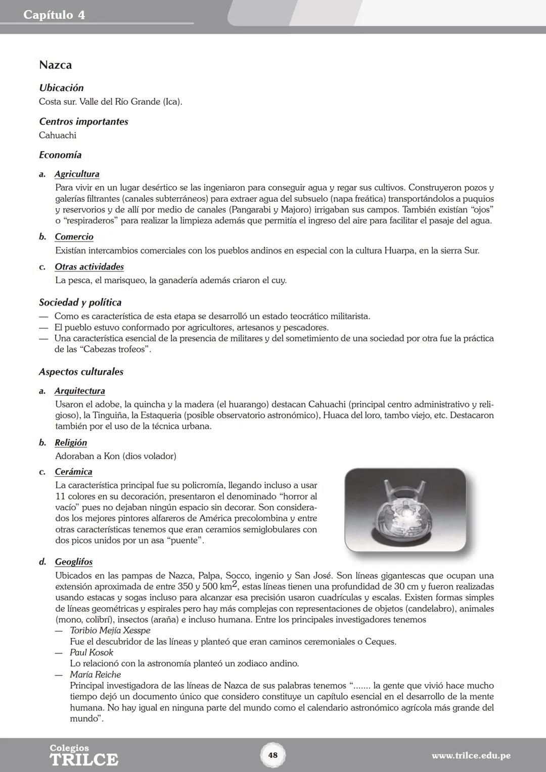 Colegios
# TRILCE
5.º San Marcos
Historia del Perú # Índice
I Bimestre
Capítulo 1
Primeros Pobladores Americanos
5
Capítulo 2
Poblamient