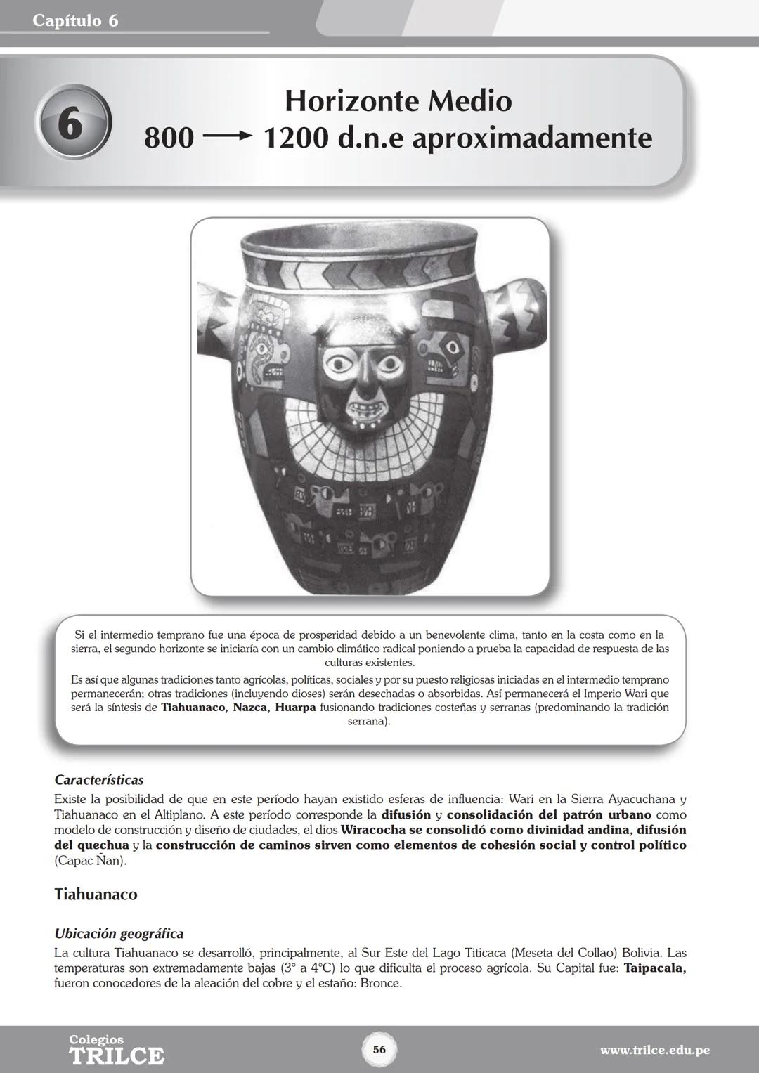 Colegios
# TRILCE
5.º San Marcos
Historia del Perú # Índice
I Bimestre
Capítulo 1
Primeros Pobladores Americanos
5
Capítulo 2
Poblamient