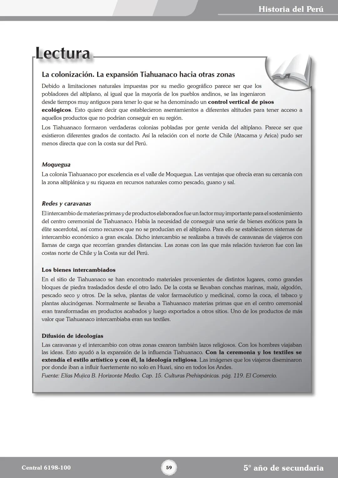 Colegios
# TRILCE
5.º San Marcos
Historia del Perú # Índice
I Bimestre
Capítulo 1
Primeros Pobladores Americanos
5
Capítulo 2
Poblamient