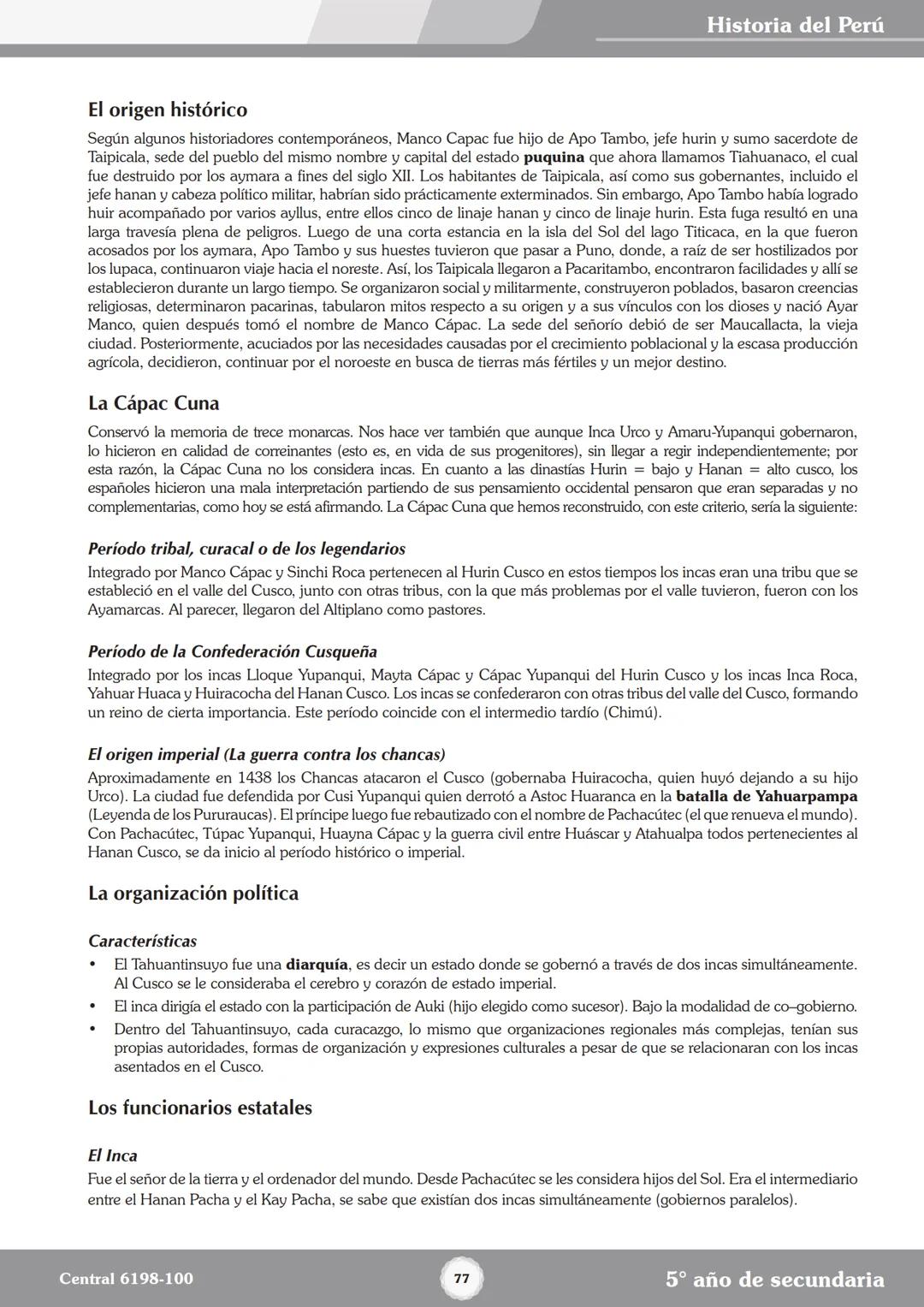 Colegios
# TRILCE
5.º San Marcos
Historia del Perú # Índice
I Bimestre
Capítulo 1
Primeros Pobladores Americanos
5
Capítulo 2
Poblamient
