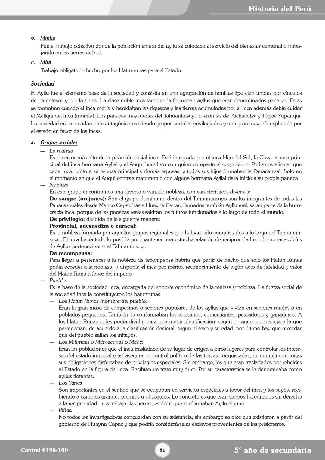 Colegios
# TRILCE
5.º San Marcos
Historia del Perú # Índice
I Bimestre
Capítulo 1
Primeros Pobladores Americanos
5
Capítulo 2
Poblamient