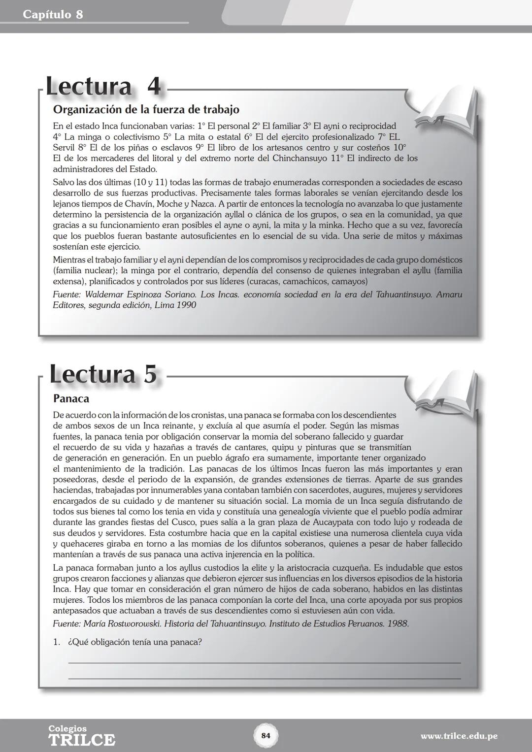 Colegios
# TRILCE
5.º San Marcos
Historia del Perú # Índice
I Bimestre
Capítulo 1
Primeros Pobladores Americanos
5
Capítulo 2
Poblamient