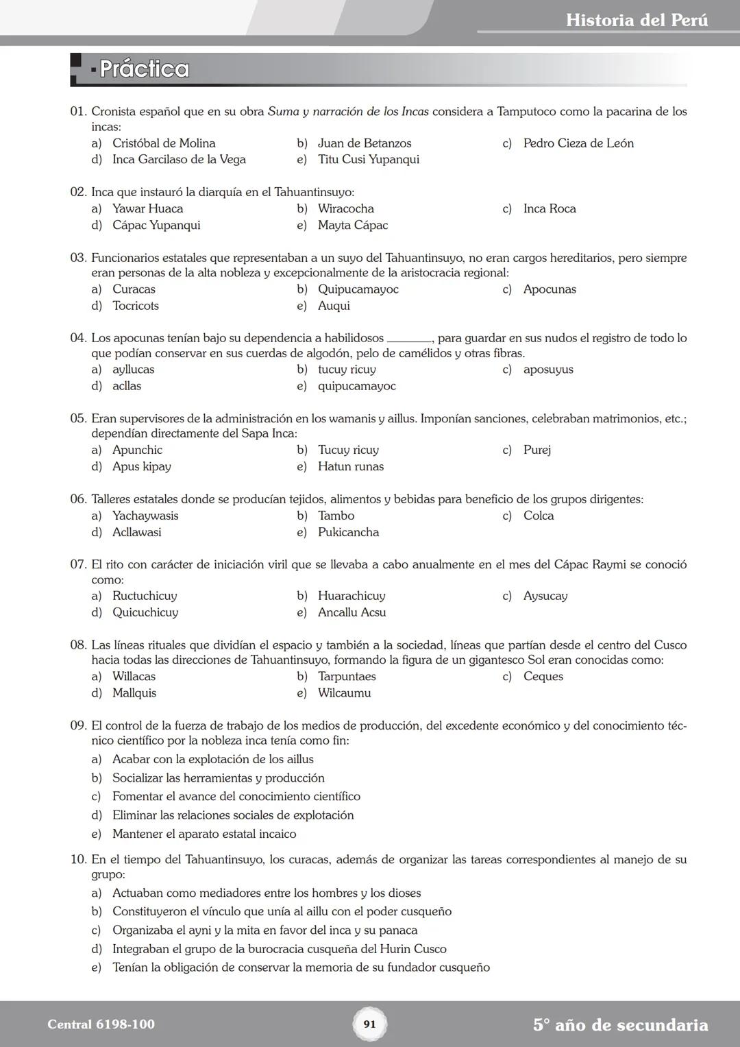 Colegios
# TRILCE
5.º San Marcos
Historia del Perú # Índice
I Bimestre
Capítulo 1
Primeros Pobladores Americanos
5
Capítulo 2
Poblamient