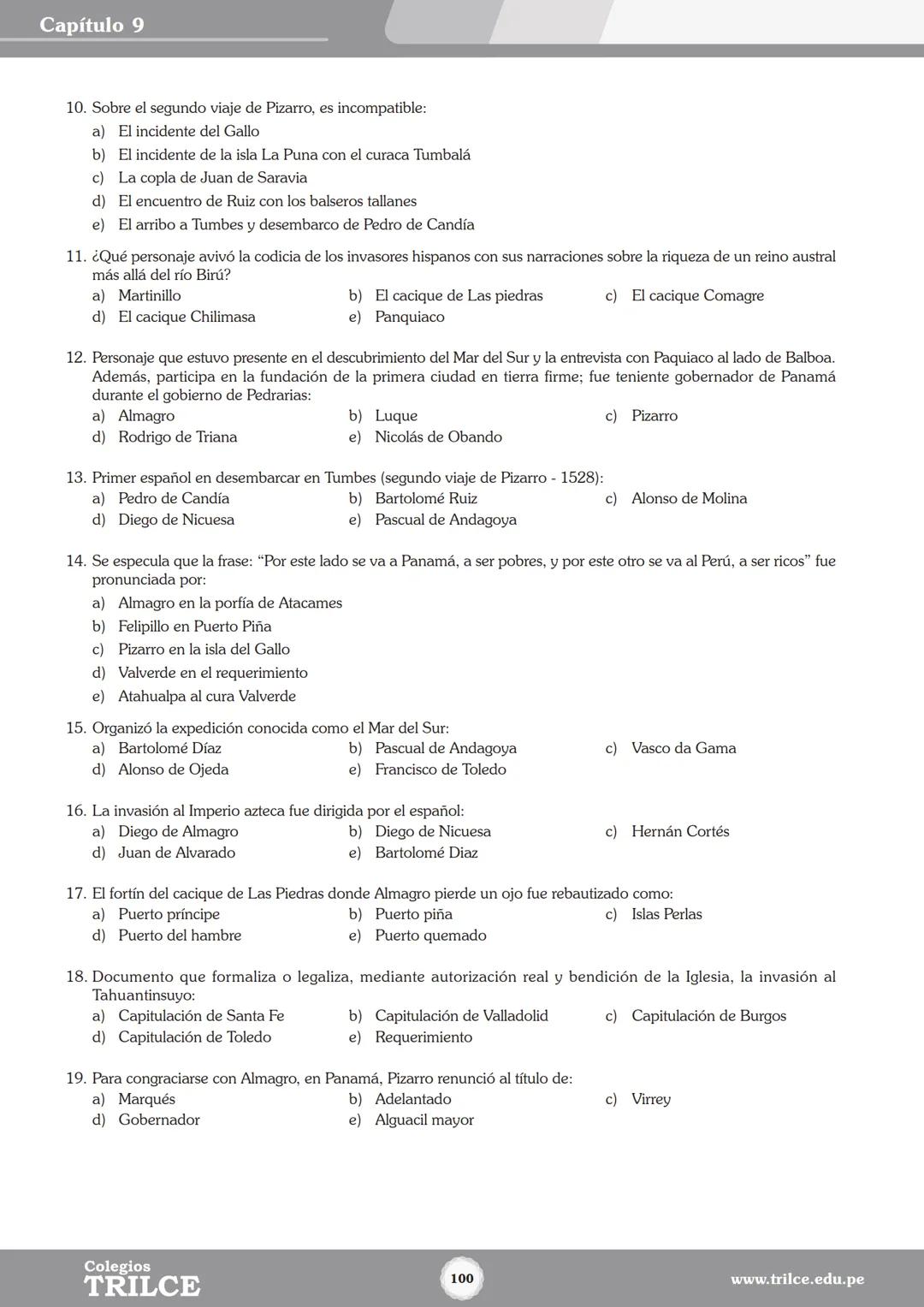 Colegios
# TRILCE
5.º San Marcos
Historia del Perú # Índice
I Bimestre
Capítulo 1
Primeros Pobladores Americanos
5
Capítulo 2
Poblamient