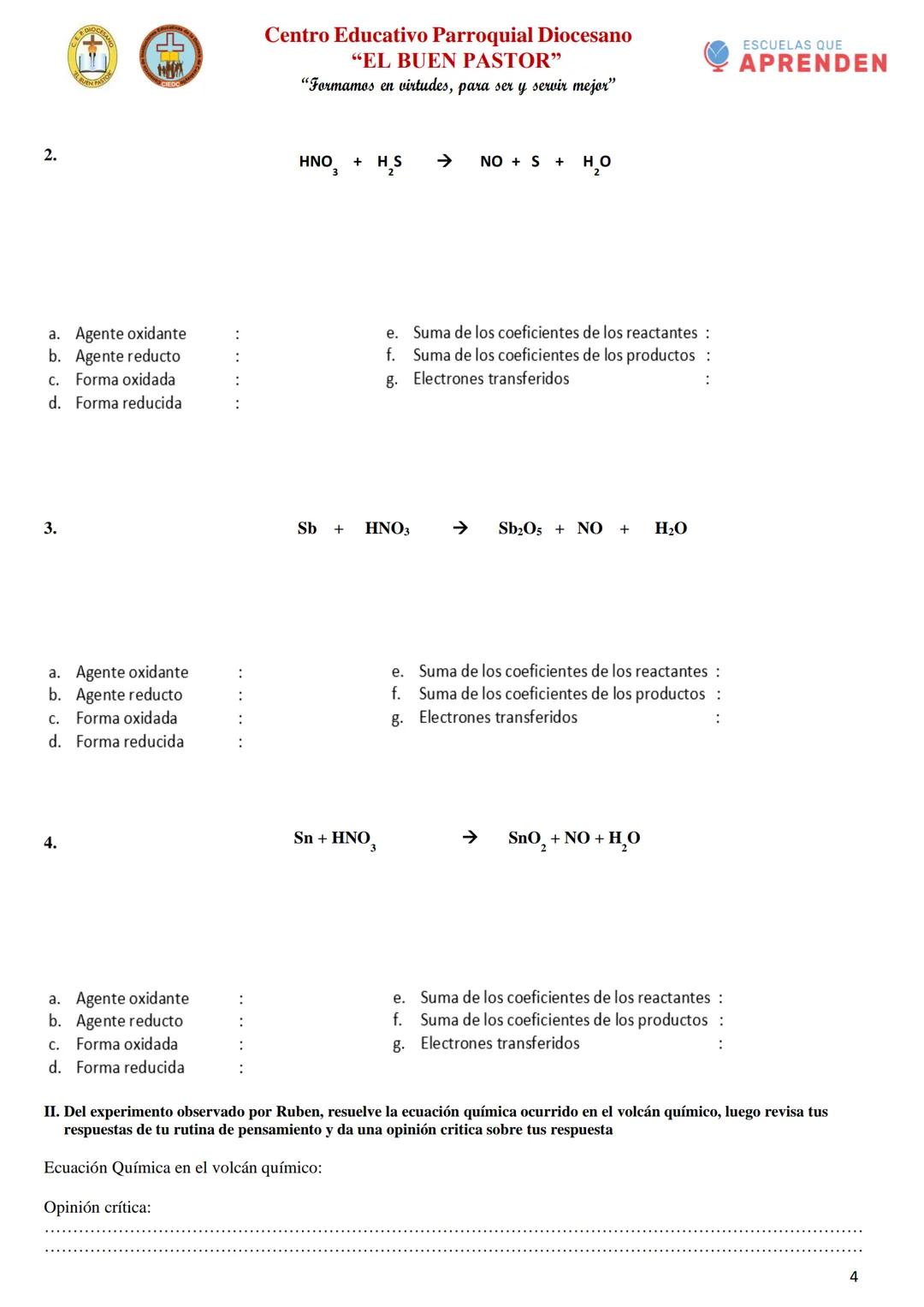 Centro Educativo Parroquial Diocesano
"EL BUEN PASTOR"
"Formamos en virtudes, para ser y servir mejor"
ÁREA: CIENCIA Y TECNOLOGÍA
FICHA N°
