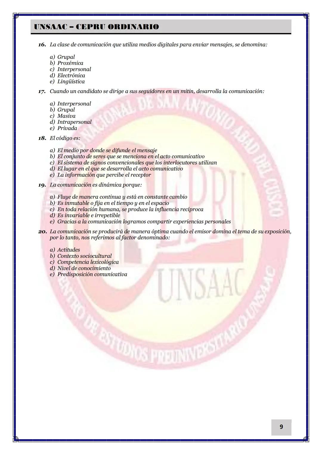 UNIVERSIDAD NACIONAL DE
SAN ANTONIO ABAD DEL CUSCO
NACIONAL DE SAN ANTONIO ARAD
CEPRI
UNSAAC
CENTRO DE ESTUDIOS PRE UNIVERSITARIO
UNSAAC
CIC