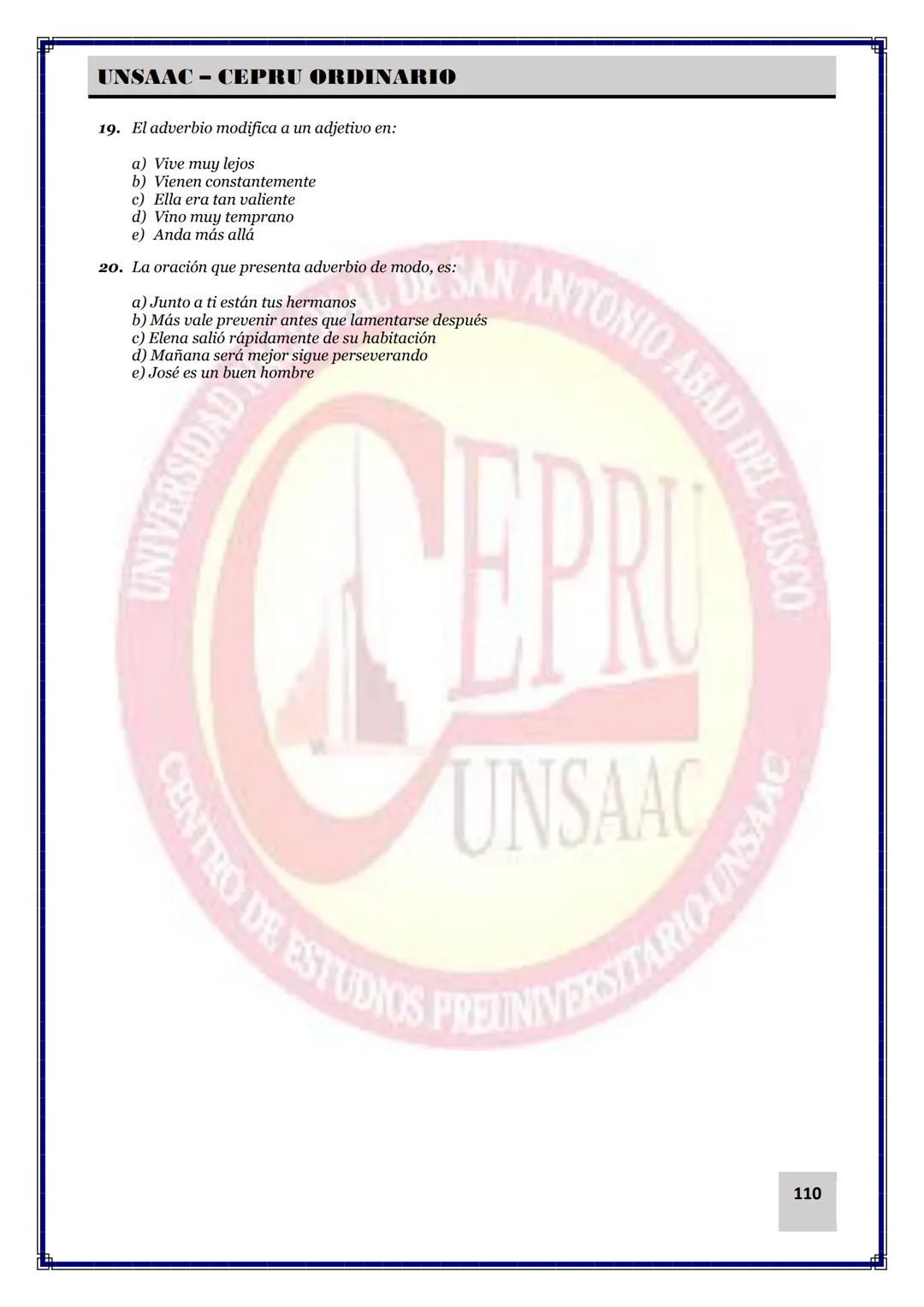 UNIVERSIDAD NACIONAL DE
SAN ANTONIO ABAD DEL CUSCO
NACIONAL DE SAN ANTONIO ARAD
CEPRI
UNSAAC
CENTRO DE ESTUDIOS PRE UNIVERSITARIO
UNSAAC
CIC