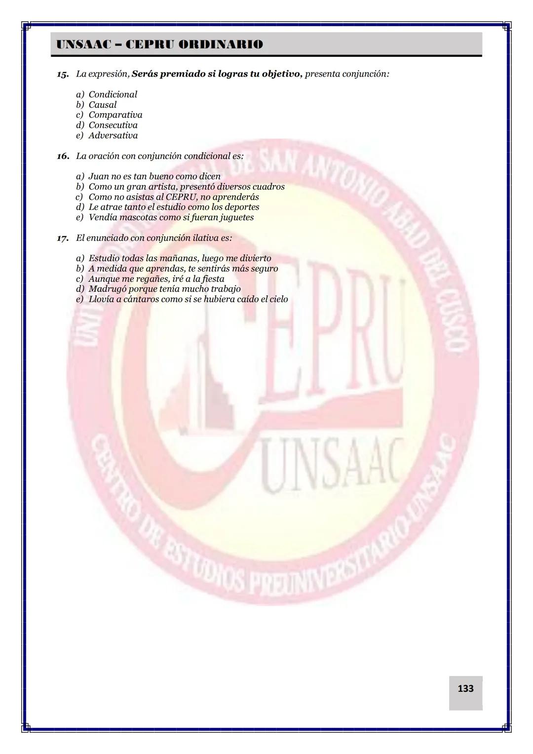 UNIVERSIDAD NACIONAL DE
SAN ANTONIO ABAD DEL CUSCO
NACIONAL DE SAN ANTONIO ARAD
CEPRI
UNSAAC
CENTRO DE ESTUDIOS PRE UNIVERSITARIO
UNSAAC
CIC