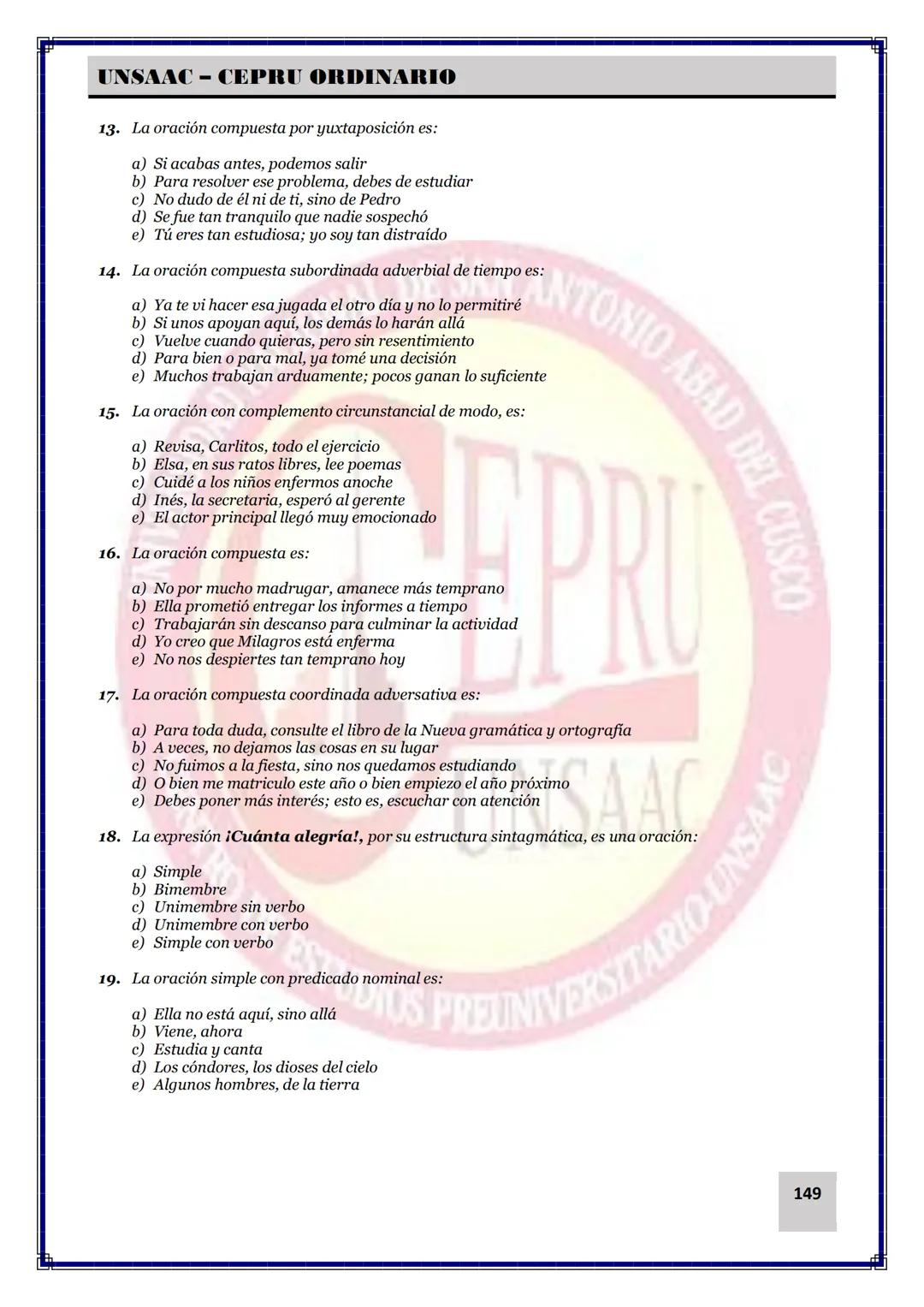 UNIVERSIDAD NACIONAL DE
SAN ANTONIO ABAD DEL CUSCO
NACIONAL DE SAN ANTONIO ARAD
CEPRI
UNSAAC
CENTRO DE ESTUDIOS PRE UNIVERSITARIO
UNSAAC
CIC