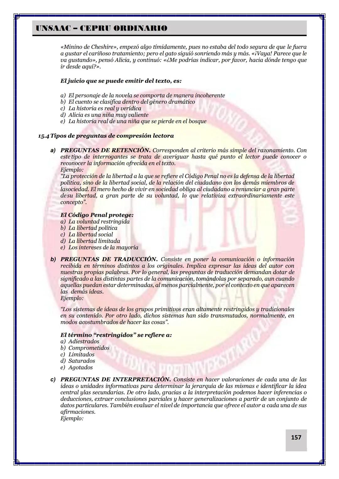 UNIVERSIDAD NACIONAL DE
SAN ANTONIO ABAD DEL CUSCO
NACIONAL DE SAN ANTONIO ARAD
CEPRI
UNSAAC
CENTRO DE ESTUDIOS PRE UNIVERSITARIO
UNSAAC
CIC