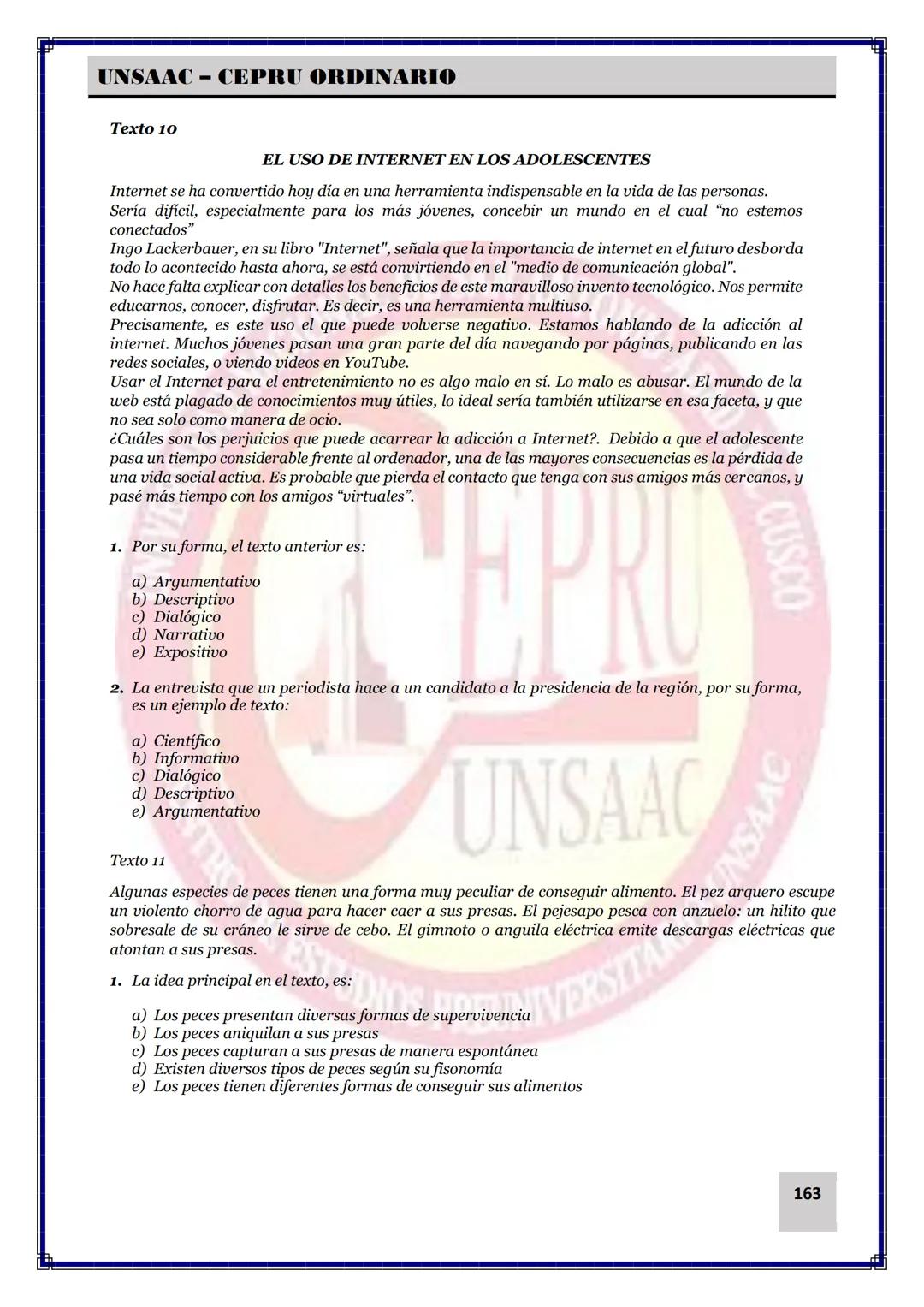 UNIVERSIDAD NACIONAL DE
SAN ANTONIO ABAD DEL CUSCO
NACIONAL DE SAN ANTONIO ARAD
CEPRI
UNSAAC
CENTRO DE ESTUDIOS PRE UNIVERSITARIO
UNSAAC
CIC