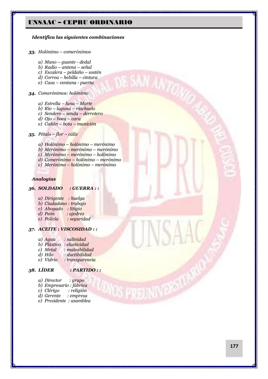 UNIVERSIDAD NACIONAL DE
SAN ANTONIO ABAD DEL CUSCO
NACIONAL DE SAN ANTONIO ARAD
CEPRI
UNSAAC
CENTRO DE ESTUDIOS PRE UNIVERSITARIO
UNSAAC
CIC