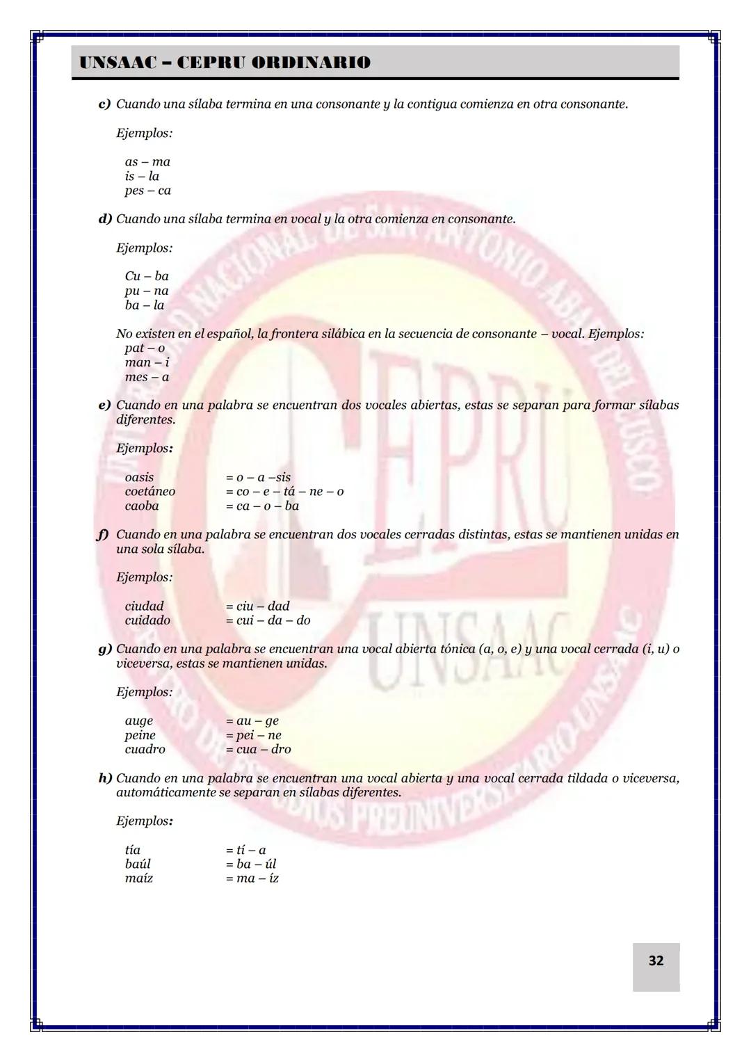 UNIVERSIDAD NACIONAL DE
SAN ANTONIO ABAD DEL CUSCO
NACIONAL DE SAN ANTONIO ARAD
CEPRI
UNSAAC
CENTRO DE ESTUDIOS PRE UNIVERSITARIO
UNSAAC
CIC