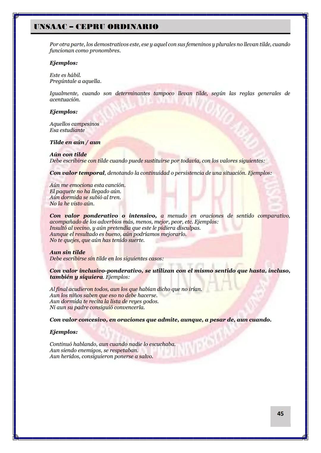 UNIVERSIDAD NACIONAL DE
SAN ANTONIO ABAD DEL CUSCO
NACIONAL DE SAN ANTONIO ARAD
CEPRI
UNSAAC
CENTRO DE ESTUDIOS PRE UNIVERSITARIO
UNSAAC
CIC