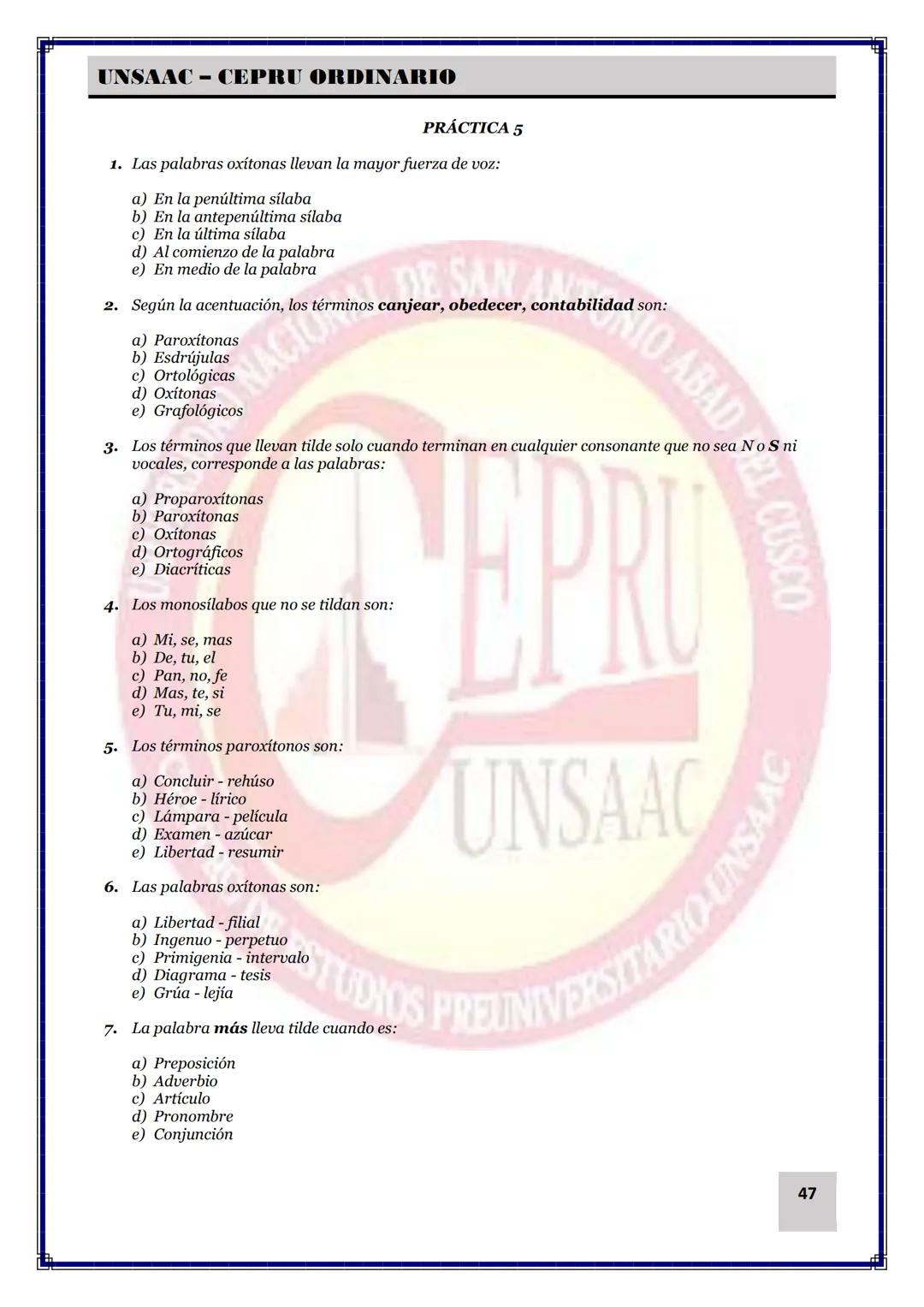 UNIVERSIDAD NACIONAL DE
SAN ANTONIO ABAD DEL CUSCO
NACIONAL DE SAN ANTONIO ARAD
CEPRI
UNSAAC
CENTRO DE ESTUDIOS PRE UNIVERSITARIO
UNSAAC
CIC