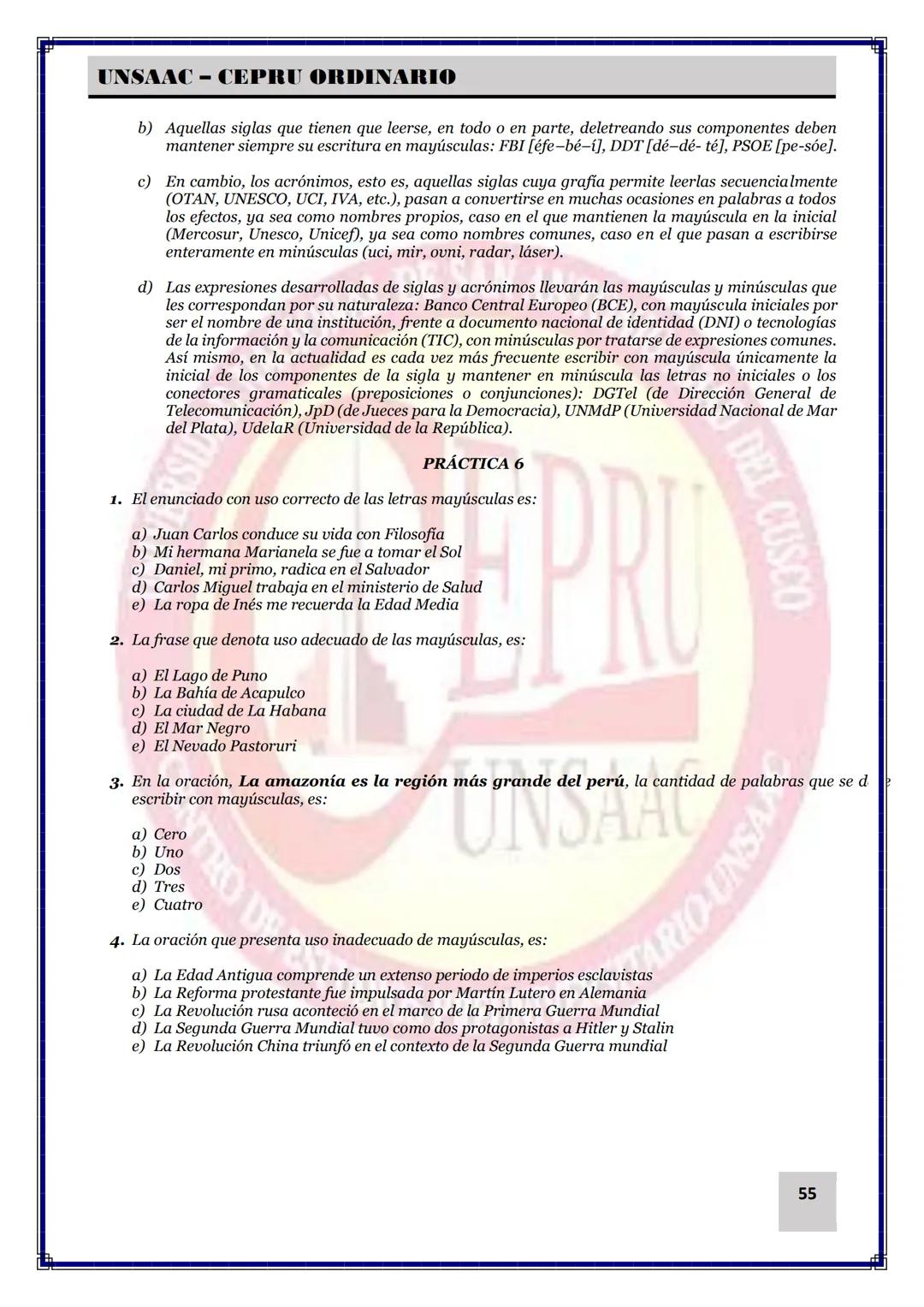UNIVERSIDAD NACIONAL DE
SAN ANTONIO ABAD DEL CUSCO
NACIONAL DE SAN ANTONIO ARAD
CEPRI
UNSAAC
CENTRO DE ESTUDIOS PRE UNIVERSITARIO
UNSAAC
CIC